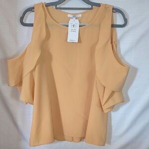 Butter Brand Peach Cold Shoulder Top